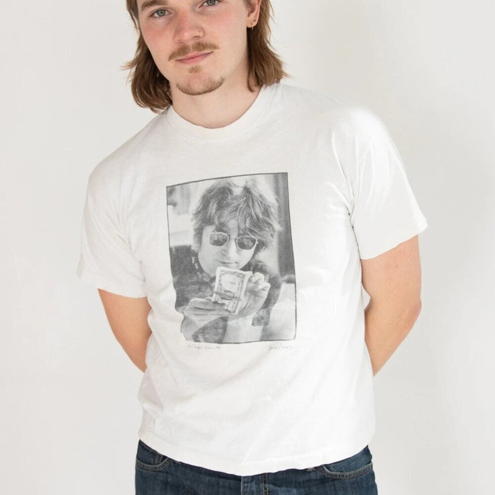 John Lennon Imagine Portrait Iconic Music Art Tribute T-Shirt
